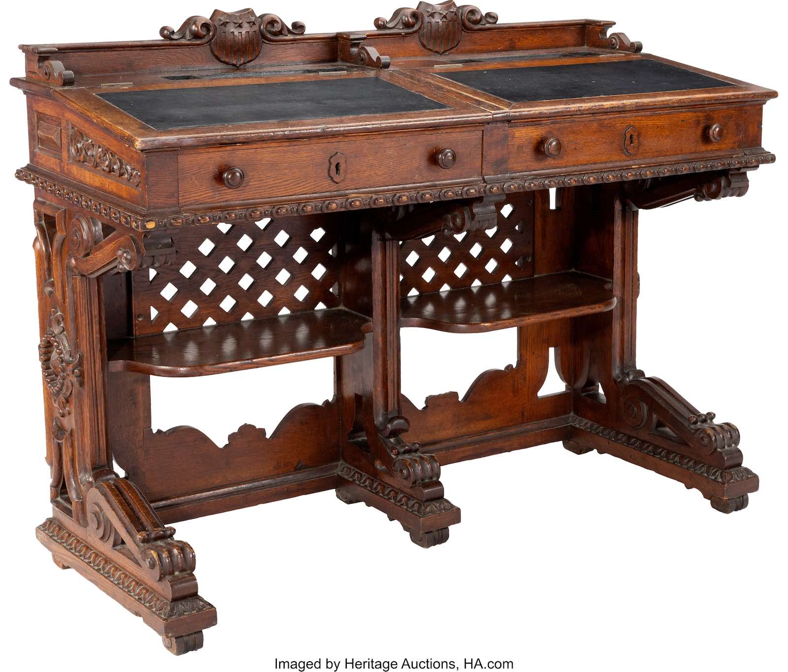 US House of Representatives Circa 1857 Double Partner's Desk