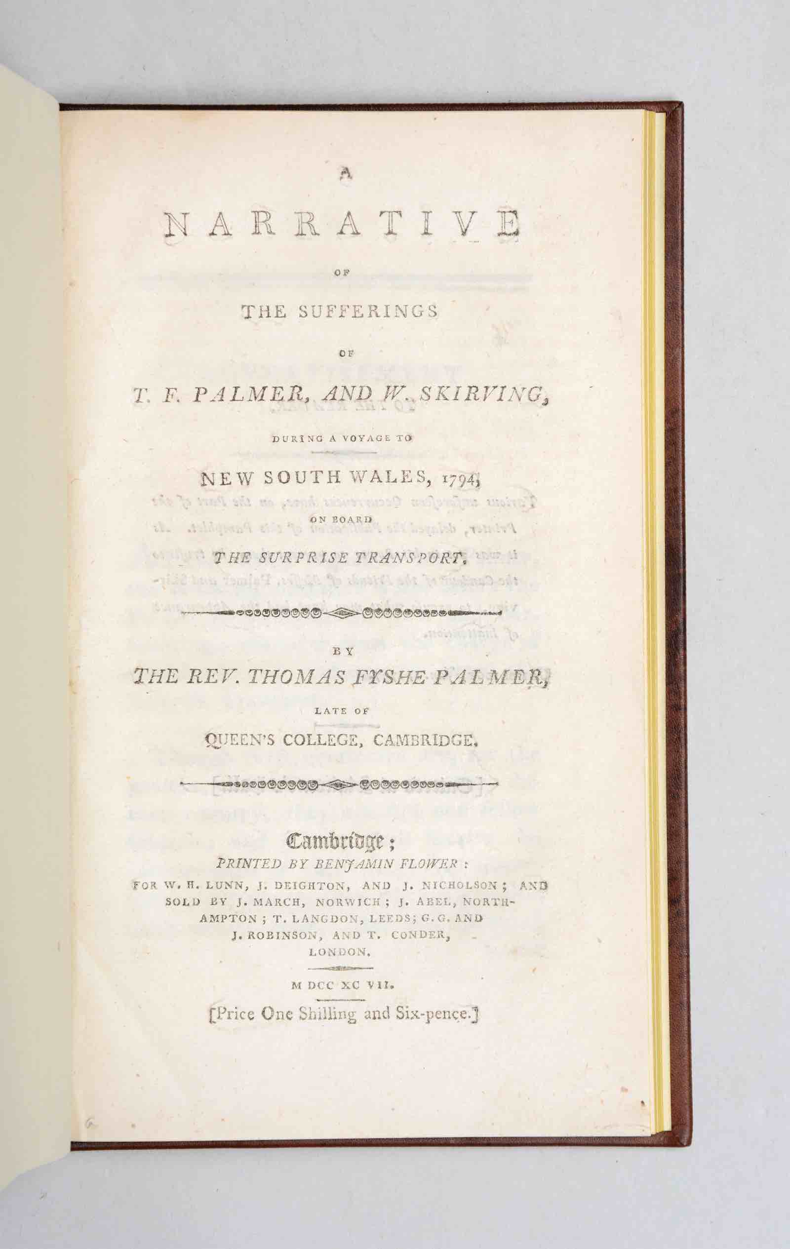 A Narrative of the Sufferings of T. F. Palmer and W. Skirving, during a Voyage to New South Wales, 1794