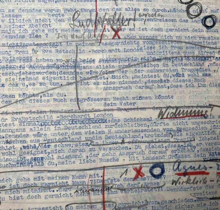 A page from the manuscript by Georg Hermann