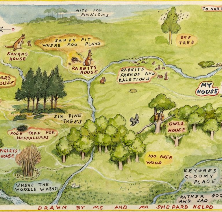 E. H. Shepard, Illustration for The World of Pooh by A. A. Milne. Courtesy of Penguin Young Readers Group, a division of Penguin Random House, LLC. © 1957 E. P. Dutton & Co., Inc.