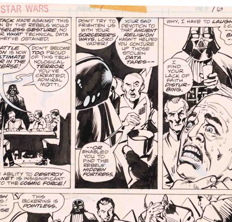 Howard Chaykin (b. 1950-) original pen-and-ink page art (Page 16) from ‘Star Wars’ #1 comic book