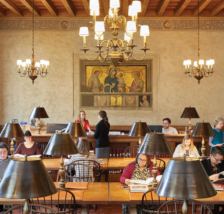 The reading room of the Frick Art Research Library