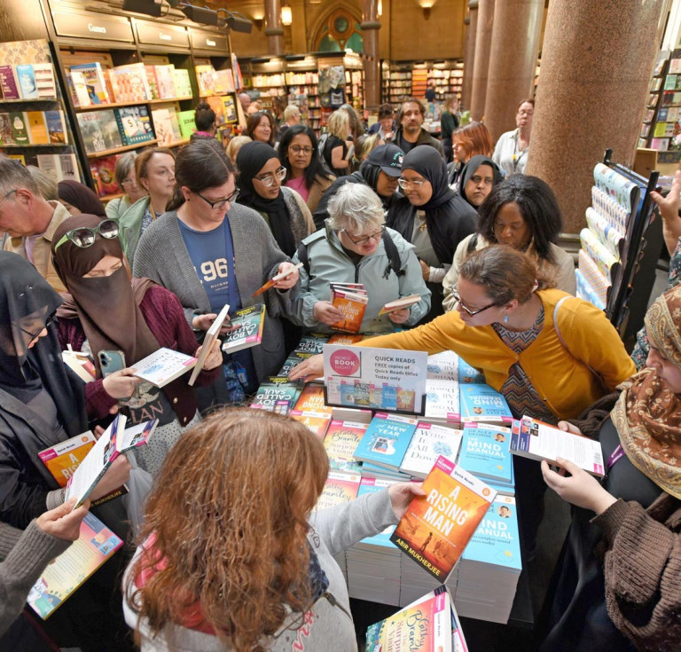 The Reading Agency's Quick Read giveaway at Waterstones Bradford for World Book Night